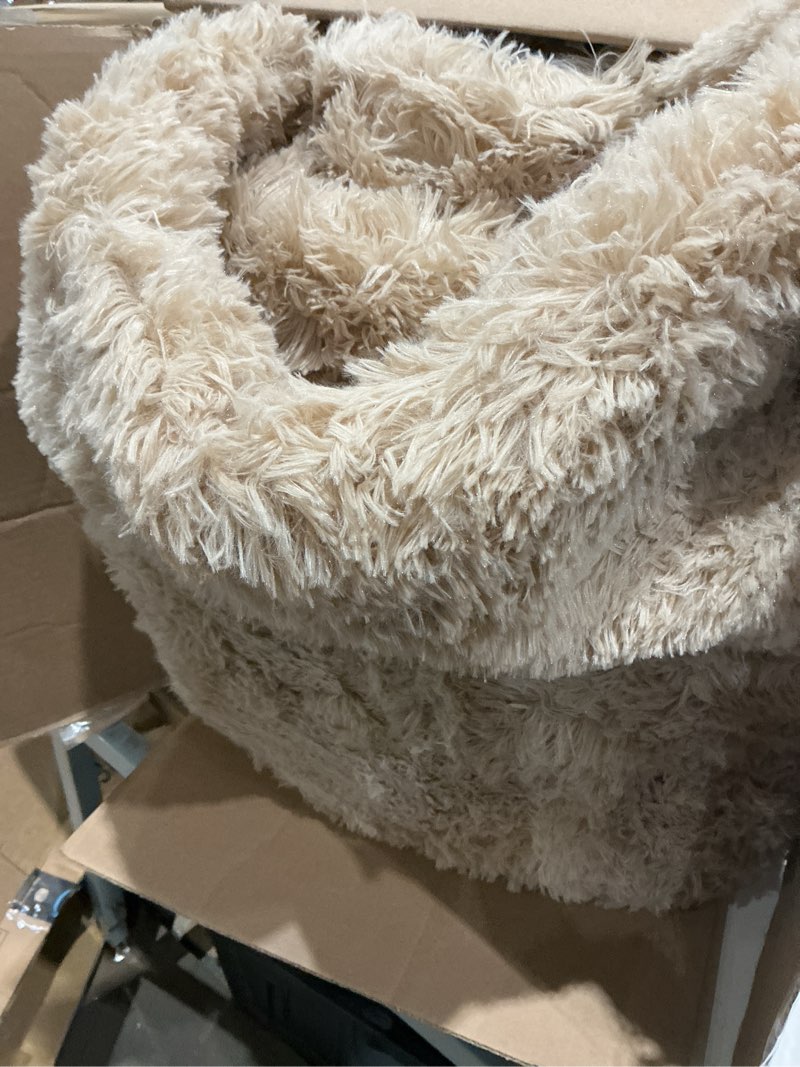 Condition photo showing As Is for rugs.com - zermatt shag rug -  plush linen rug, comfortable for bedrooms, living rooms, and home offices