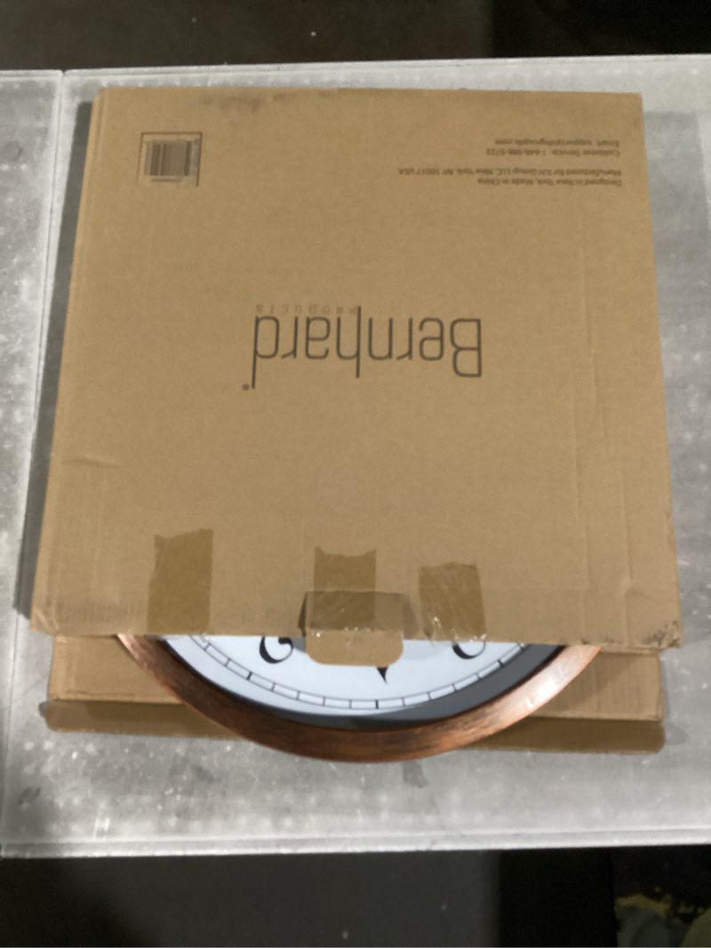 bernhard products large wall clock 18 inch silent non ticking movement quartz battery operated round easy to read decorative classic brown home/kitchen/office/classroom/school clocks, black numbers classic 18 inch