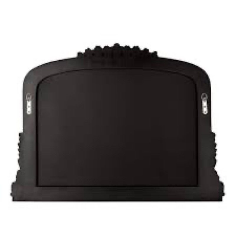 Black 36 in. W x 23.6 in. H Retro Arch Resin Decorative Mirror for Wall