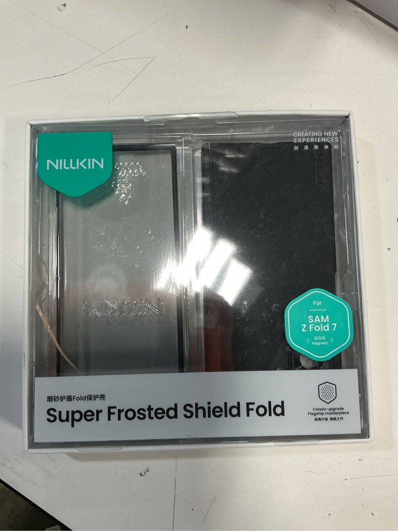 Condition photo showing Good Condition for Nillkin for Samsung Galaxy Z Fold 7 Magnetic Case with Separate Screen Protector, [Compatible with MagSafe][Hinge Protection] Frosted Texture Slim Fit Protective Phone Case for Galaxy Z Fold 7 Black Black Galaxy Z Fold 7 without S Pen Holder