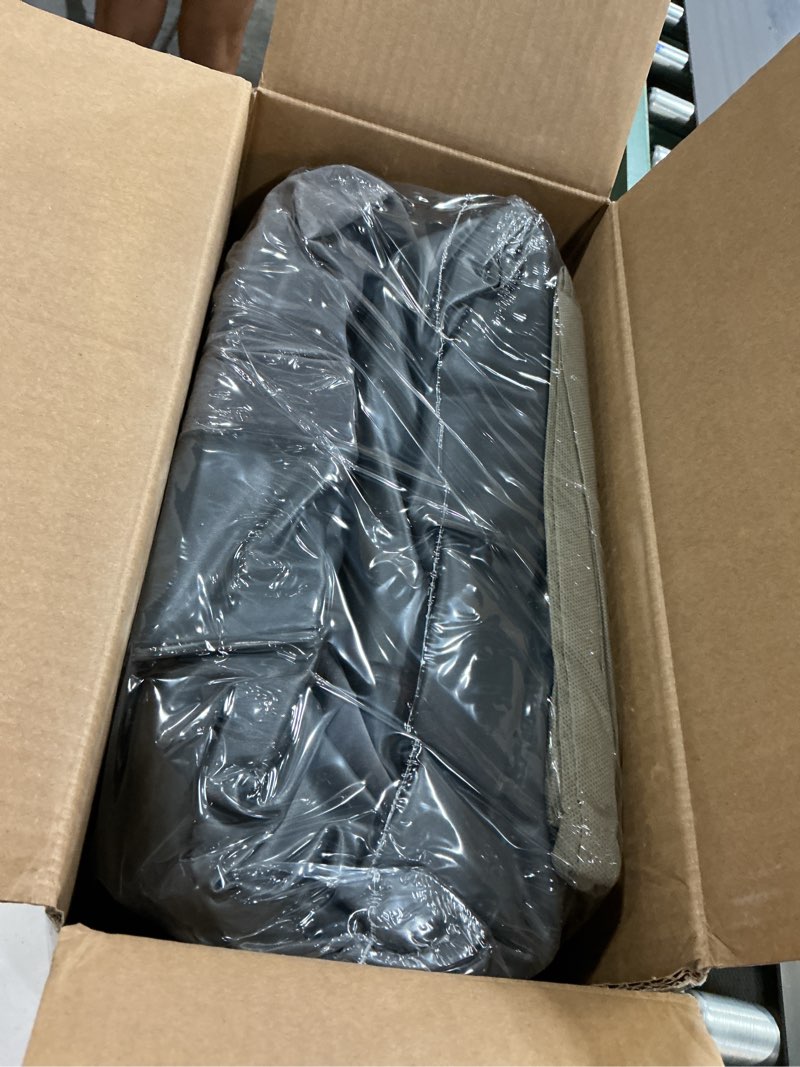 Condition photo showing New/Like New for intex twin size air mattress, 18in height, built-in pump, dura-beam deluxe comfort-plush - portable inflatable blow-up bed for camping, travel, guests 18" grey twin