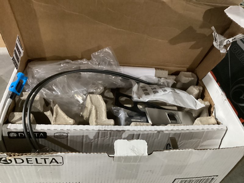 Condition photo showing Good Condition for Delta Velum Brushed Nickel Bathroom Faucet 1 Hole, Single Hole Bathroom Sink Faucet for Vanity, Metal Push-Pop Drain Assembly, Stainless 537-SSMPU-DST Stainless Angular Spout