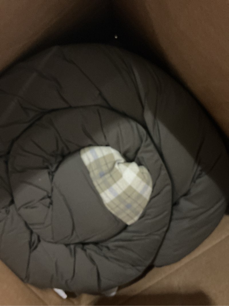 Condition photo showing As Is for coleman heritage big & tall 10°f flannel sleeping bag, xl sleeping bag fits adults up to 6ft 7in tall, machine washable, great for camping, hunting, guests, & more