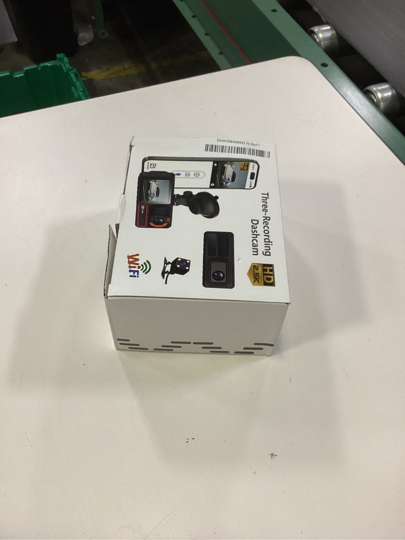 Condition photo showing New/Like New for 3 channel dash camera for cars,triple lens 4k+1080p+1080p dash cam front rear inside,built-in 5g wifi & app, night vision,24h parking mode,loop recording,170° wide angle,32gb card included(black)