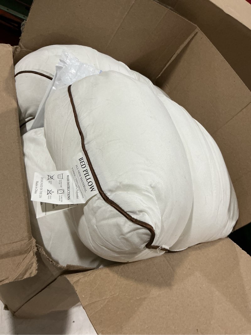 Condition photo showing As Is for sasttie firm pillows queen size set of 2, bed pillows for side, back, and stomach sleepers - oeko-tex certified down alternative plump filling - hotel quality and machine washable, 2 pack 2 queen