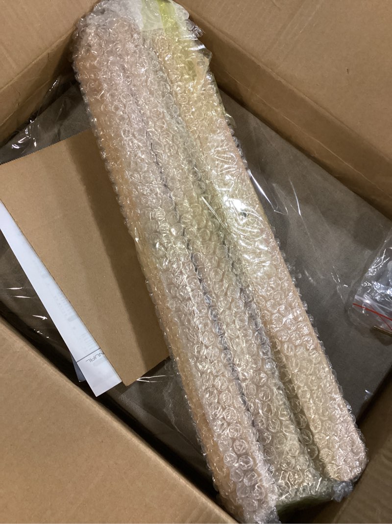 Condition photo showing Good Condition for Foldable Foot Stool Ottoman, Modern Foot Rest with Bamboo X Legs & Thick Foam Cushion, Folding Foot Stools Small Padded for Bedroom Living Room, Footstool for Chair Couch (Natural - Brown)