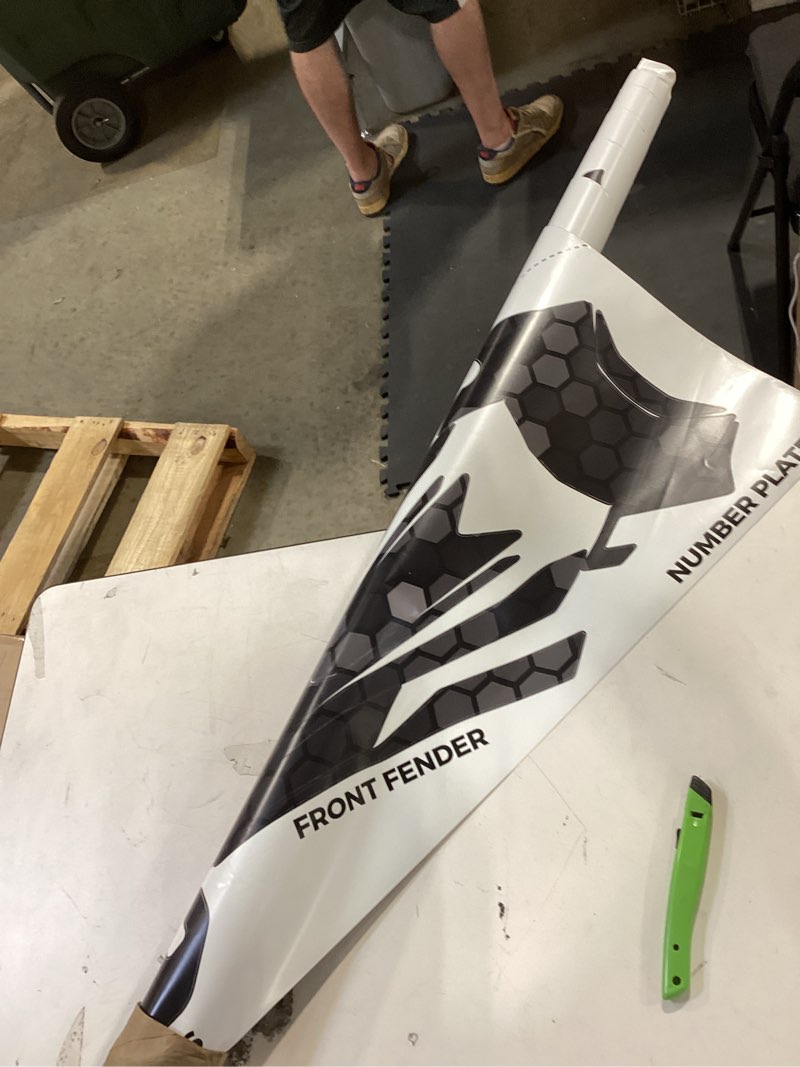 Condition photo showing As Is for body decal and graphics kit –  afactory-style uv-protected vinyl similar not exact