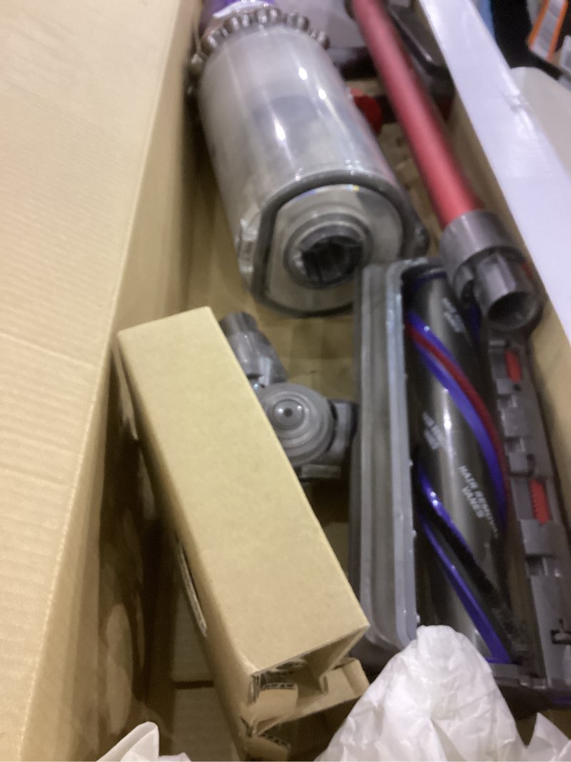 Condition photo showing As Is for Dyson V11 Cordless Stick Vacuum, Large, Nickel/Blue