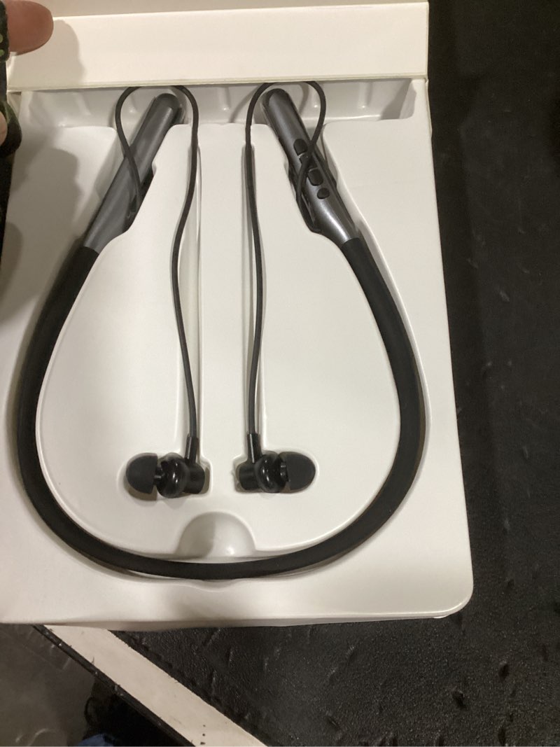Condition photo showing Good Condition for neoqoqo wireless neckband earbuds, neckband bluetooth headphones with built-in microphone, bluetooth headset magnetic earphones, deep bass, ultra-lightweight, bluetooth 5.4, 80h playtime, black