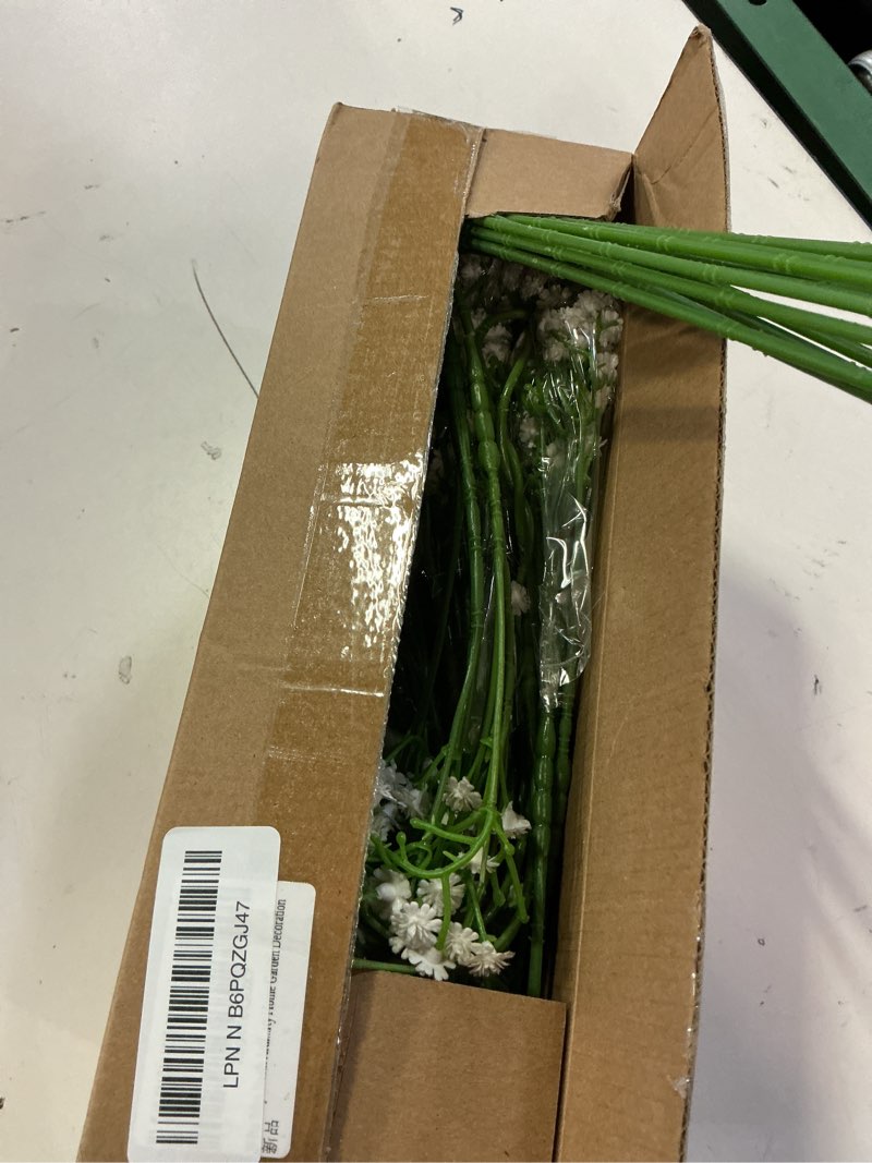 Condition photo showing Good Condition for 30 pcs babys breath artificial flowers, 21" long stem baby breath flowers artificial bulk, faux babies breath gypsophila real touch white fake flowers for wedding party home garden decoration