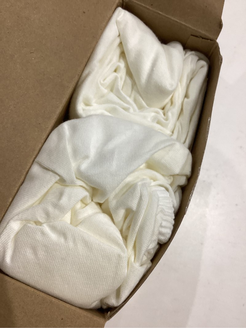 Condition photo showing Good Condition for 2-pk Waterproof Bassinet Sheets Girls, Boys, Cotton - 33x17 Universal Bassinet Mattress Pad Protector Cover, Compatible with Graco,Baby Delight,Chicco,Halo Bassinest Swivel Sleeper Fitted (Soft White) Soft White Cotton + Waterproof
