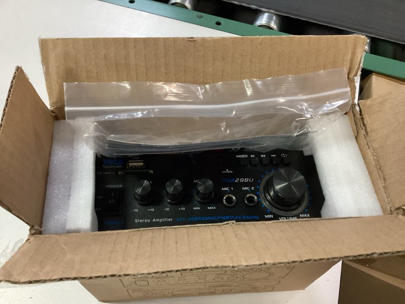 Condition photo showing Good Condition for Pyle 200W Bluetooth Compact Power Amplifier - Wireless 2 Channel Audio Receiver with Dual Karaoke Mi