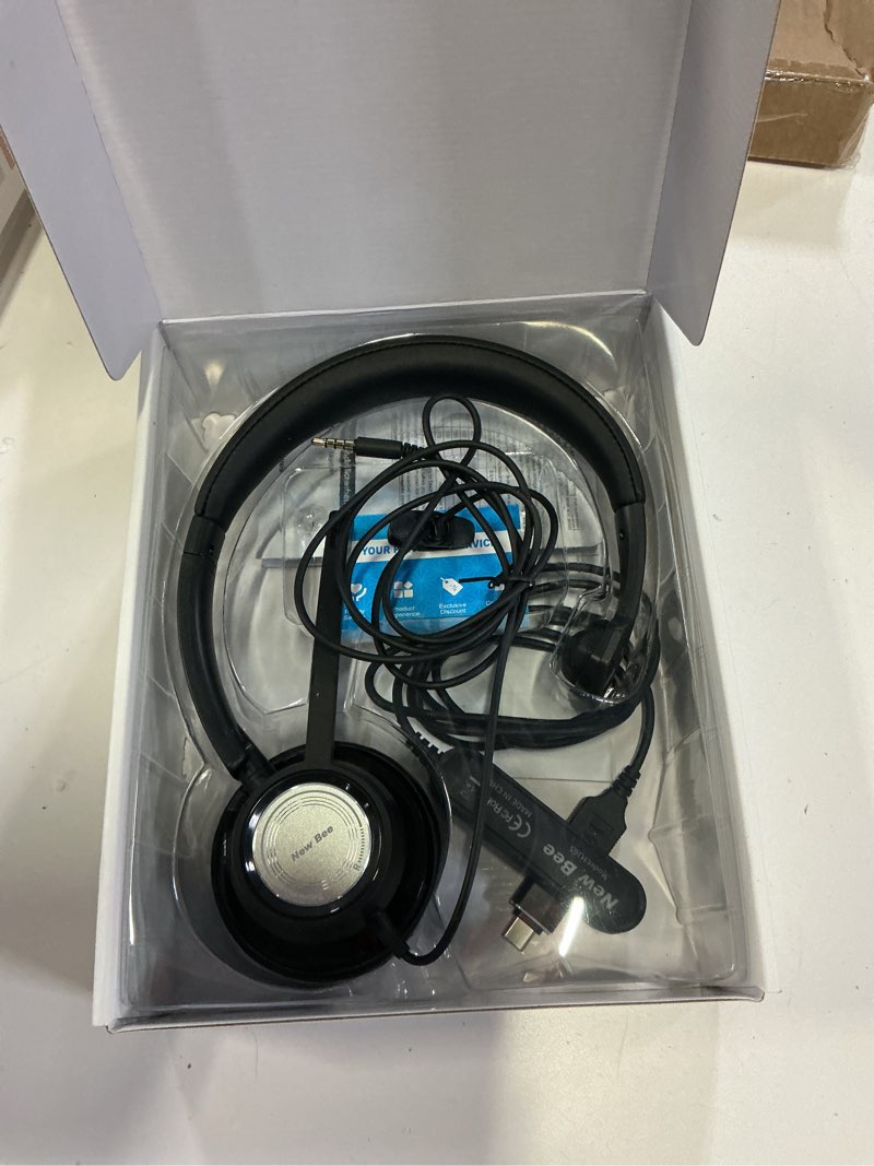 Condition photo showing Good Condition for new bee usb headset with microphone for pc computer headset | single ear noise cancelling mic, call center wired headphone with 3.5 mm/usb/type c for skype zoom tablet laptop