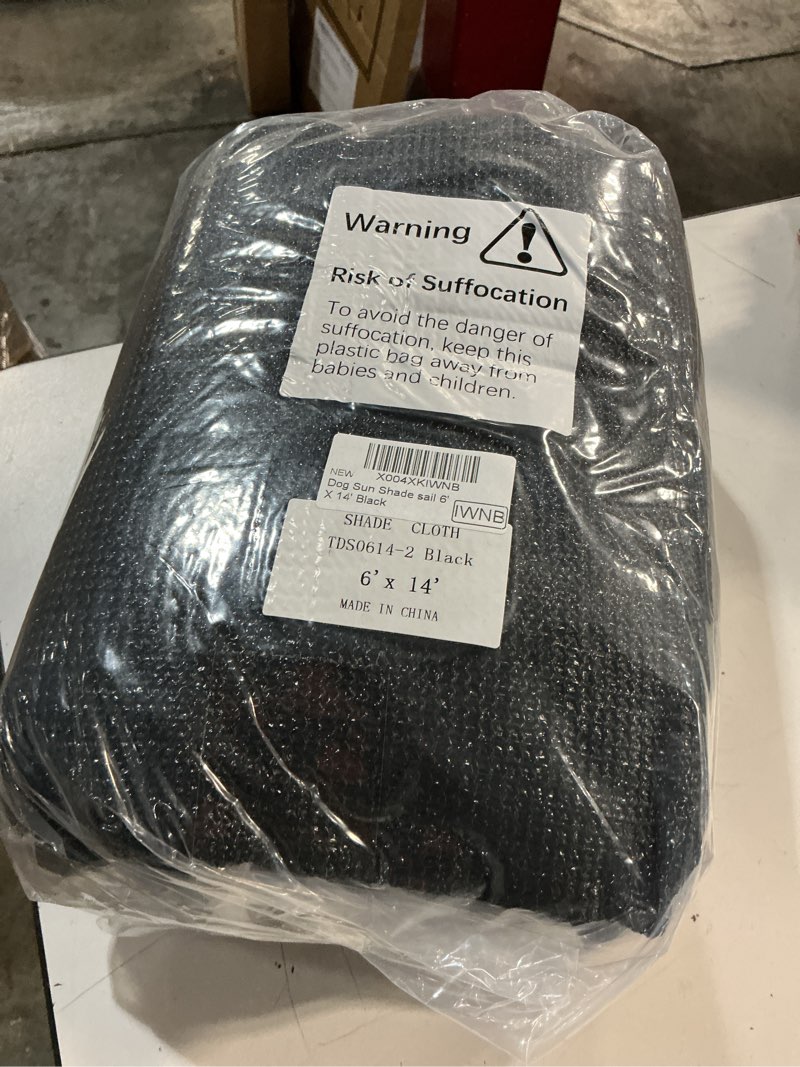 Condition photo showing New/Like New for shademart 90% shade cloth, black 6' x 14' outdoor dog shade tarp, shade cover with upgrade grommets and zip ties, sunblock net for garden carport chicken coop dog, we custom size