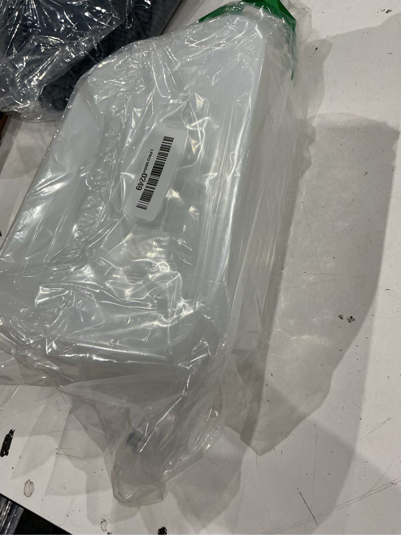 Condition photo showing As Is for suclain 4 pieces bacon keeper plastic deli meat saver with lids airtight cold cuts cheese container for fridge food refrigerator storage box shallow low cookie holder, 9.65 x 7.28 x 1.38''