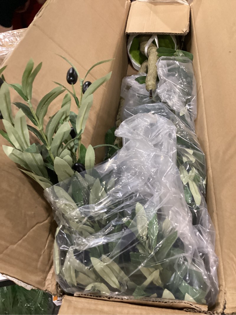 Condition photo showing Good Condition for alupssuc 5ft faux olive tree with lifelike fruits and realistic leaves | artificial potted olive tree, fake plant for living room, office & modern home decoration