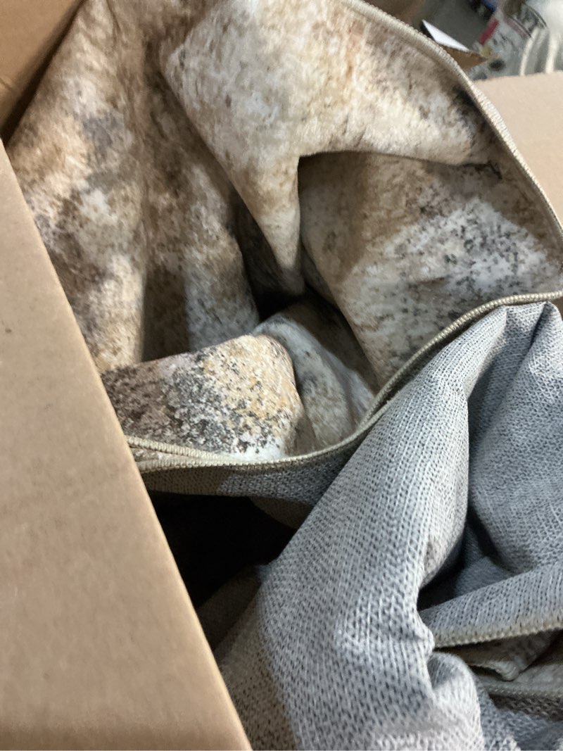 Condition photo showing As Is for 6x9 Area Rug Living Room Rugs - Washable Neutral Modern Abstract Soft Thin Large Rug Indoor Floor No Slip Rug Carpet for Bedroom Under Dining Table Home Office Decor - Golden Grey Golden Grey 6' x 9' (Rectangular)