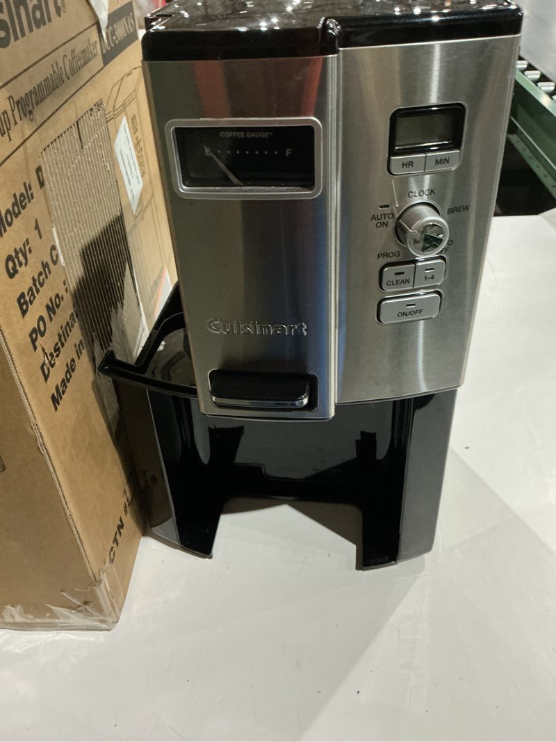 Condition photo showing As Is for cuisinart coffee maker, 12 cup programmable drip, dcc-3000p1, black modern coffeemaker