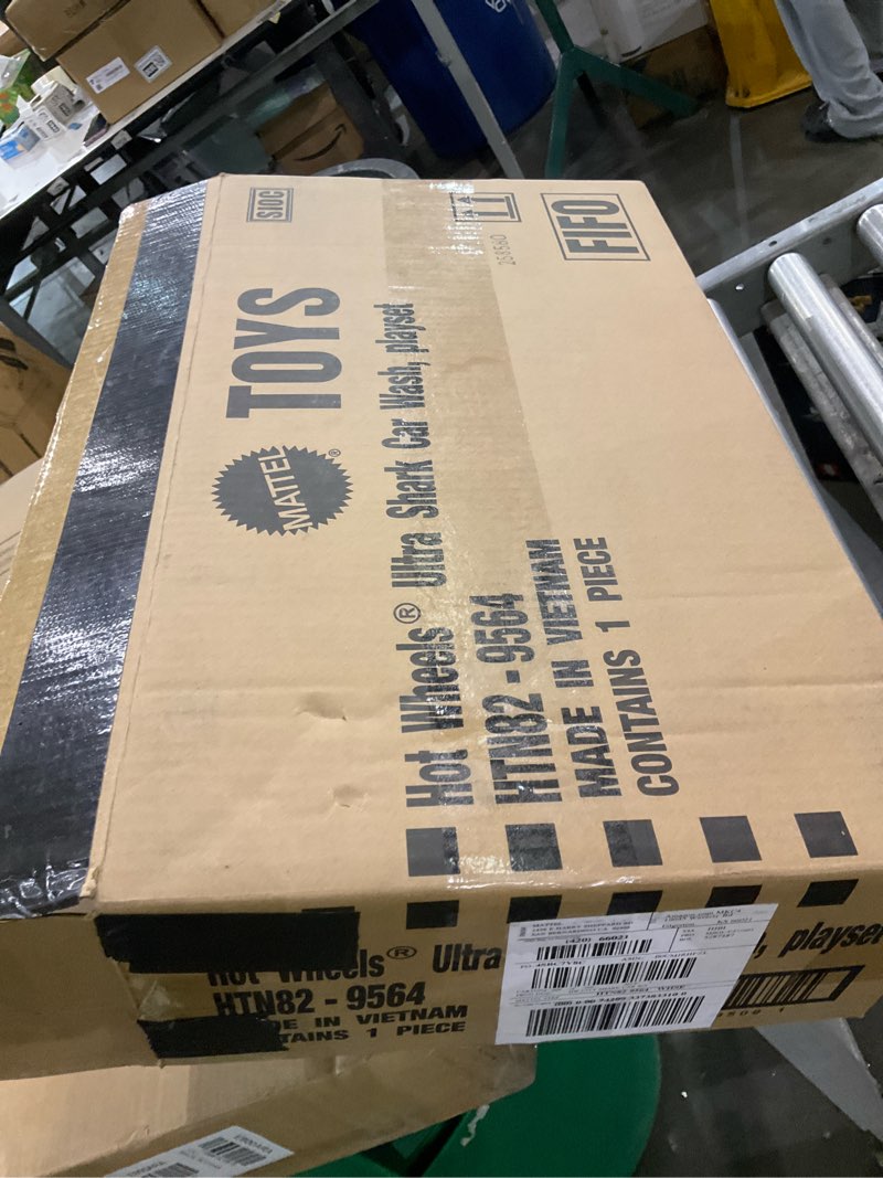 Condition photo showing As Is for Hot Wheels City Track Set, Ultra Shark Car Wash with 1:64 Scale Color Reveal Toy Vehicle, Repeat Color-Change Feature, Storage