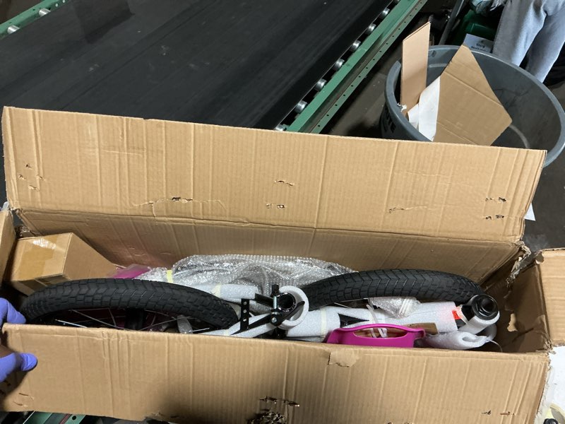 Condition photo showing New/Like New for keano zinnia 14 16 20 inch kids bike for girls ages 3-10 years, girls' bikes with training wheels, streamers, basket and doll seat, children bicycles black 16 inch with training wheels