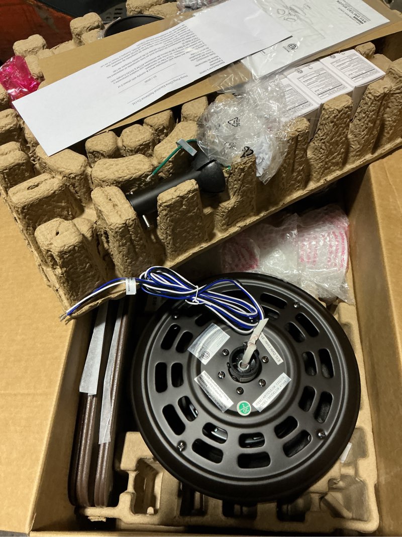 Condition photo showing Good Condition for harbor breeze notus 52-in bronze with mocha/sienna blades led indoor ceiling fan with light (5-blade)