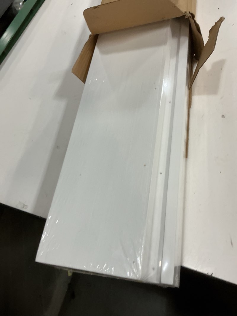 Condition photo showing Good Condition for mbyd white floating shelves 36 inches long, picture ledge wall shelf for frames photo albums, wall mounted photo shelves with ledge set of 3 same dimension for bedroom bathroom living room kitchen white set of 3 36 in
