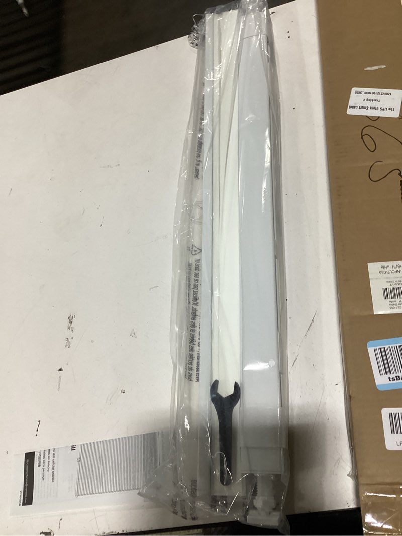 Condition photo showing As Is for lazblinds no tools no drill cordless cellular shades, light filtering honeycomb shades for home, thermal insulation blinds for windows, 29" w x 64" h, white light filtering-white 29" w x 64" h