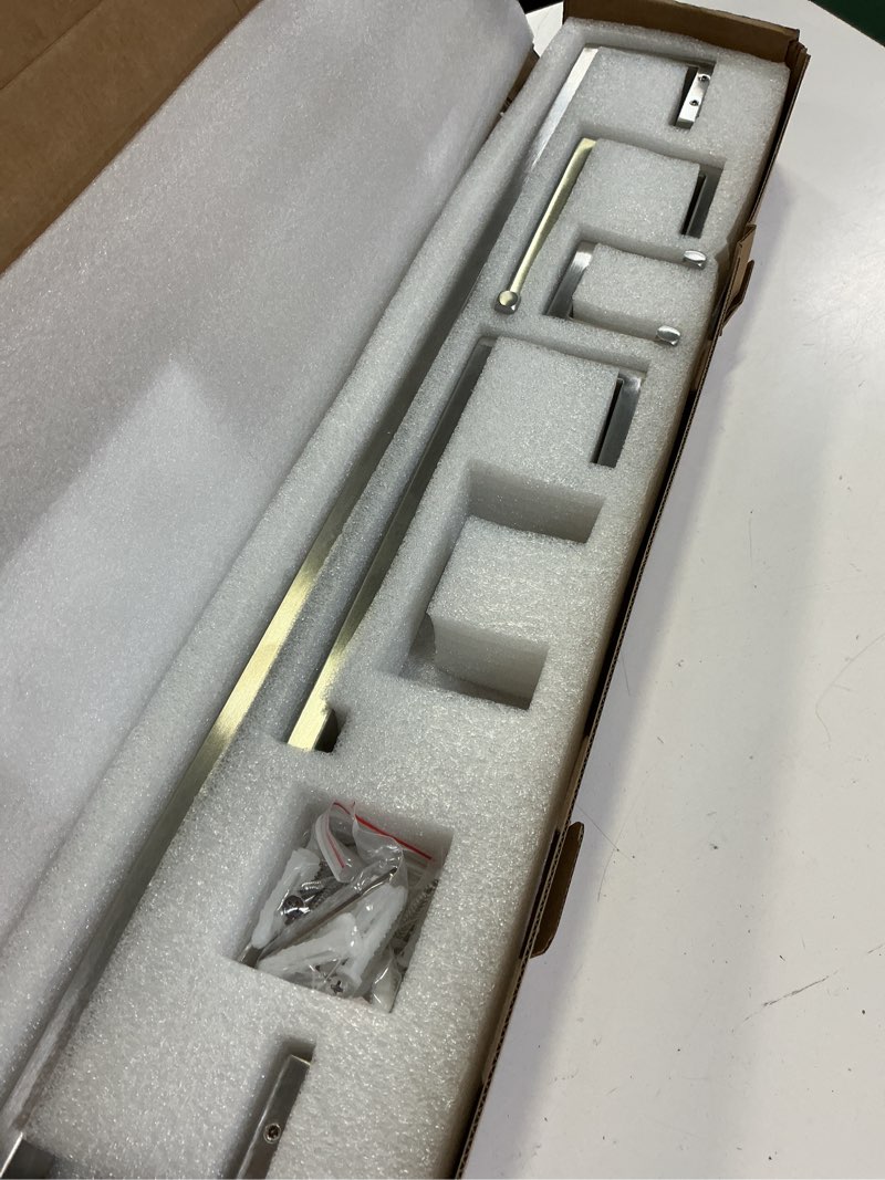 Condition photo showing Good Condition for 4 pieces bathroom hardware accessories set towel bar towel holder robe hook toilet paper holder stainless steel,q8-p4br brushed nickel