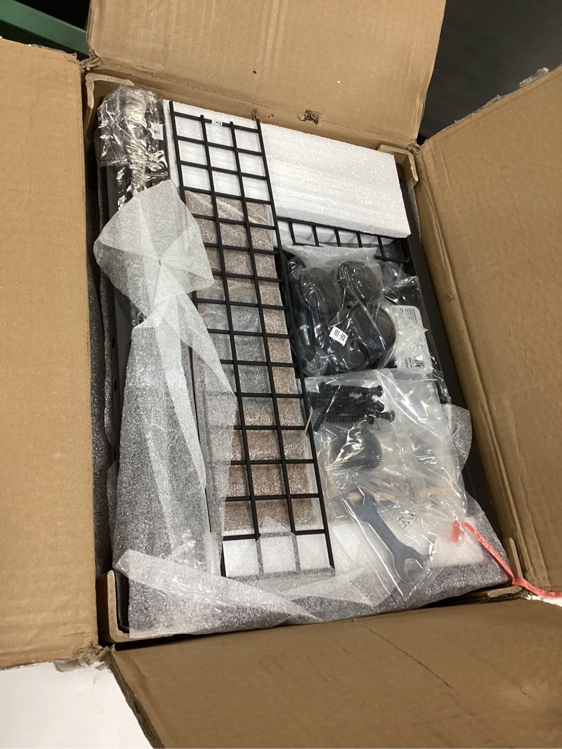 Condition photo showing Good Condition for HOOBRO Industrial Printer Stand, 3-Tier Mobile Printer Table, Rolling Cart with Power Outlets and USB Ports, Home Printer Stand with 2 Hooks, for Office, Living Room, Rustic Brown BF22UPS01