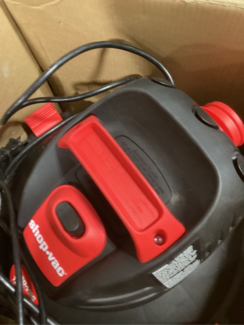 Condition photo showing Good Condition for Shop-Vac 12 Gallon 6.0 Peak HP Wet/Dry Vacuum, Stainless Steel Tank, 3 in 1 Function Portable Shop Vacuum with Attachments, Drain Port, Ideal for Jobsite, Garage & Workshop. 5926211