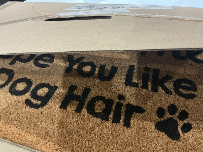 Condition photo showing Good Condition for birdrock home hope you like dog hair doormat - funny welcome mat for front door, entry, porch, patio, garage, backdoor - indoor outdoor rug, entrance mat for house, home, shoes, floor - 18 x 30 inch