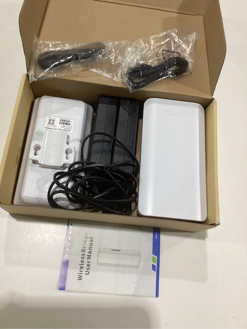 Condition photo showing As Is for wireless bridge,2.4ghz 300mbps 2x14dbi high speed | 1km long range working distance | point to point ptmp outdoor wifi bridges for wireless network expansion?2 pack?