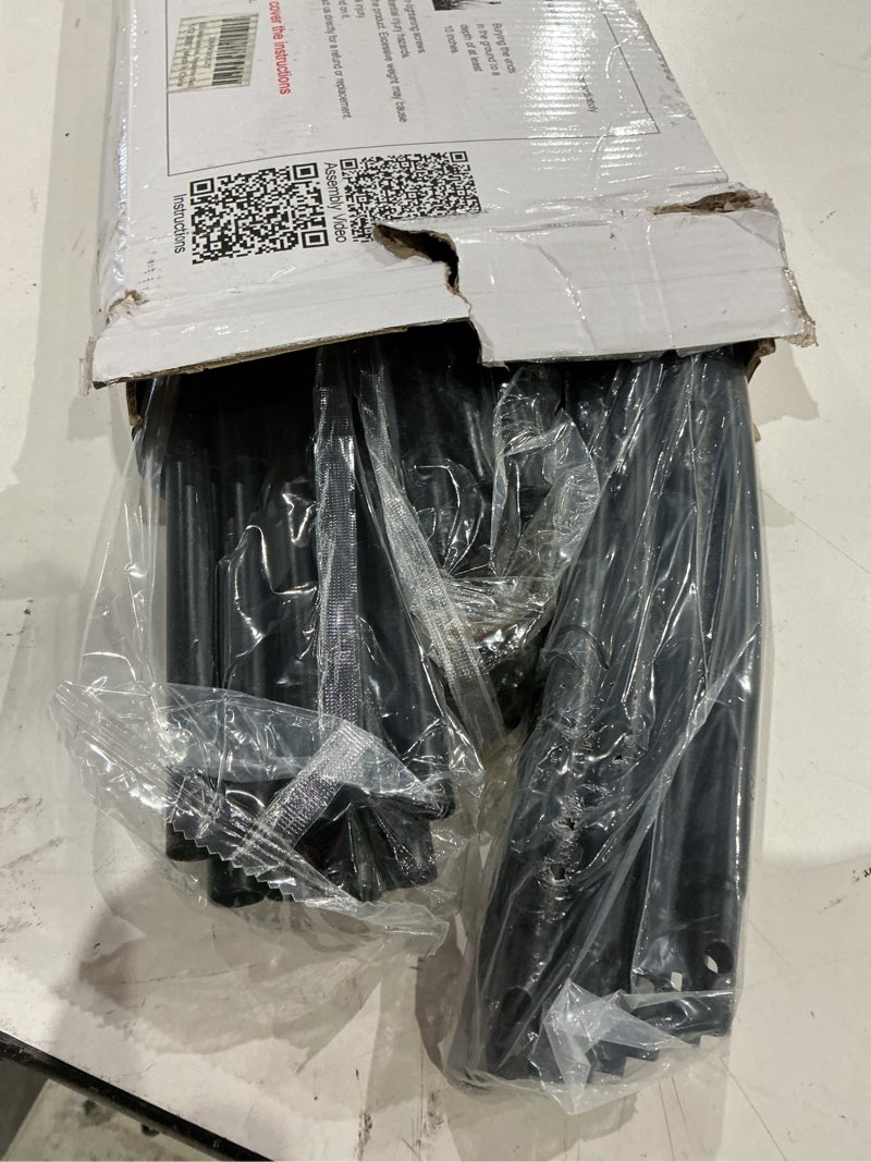 Condition photo showing Good Condition for metal garden arbor wedding arch 76.8 inch h x 90.5 inch w \94.5 inch h x 55 inch w assemble freely 2 sizes for various climbing plant roses vines bridal party decoration pergola arbor (black)