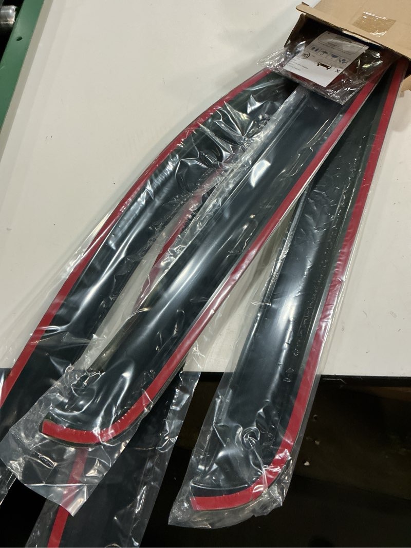 Condition photo showing New/Like New for 94243 side window visor wind vent deflector fit for 2005-2010 jeep grand cherokee,4pcs window shades, out-channel nice looking tape-on sun rain guards 2005-2010 grand cherokee outside mount