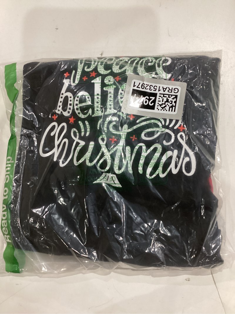 Condition photo showing Good Condition for ANGELGGH Family Pajamas Matching Sets, Cute Christmas Printed 2 Piece Sleepwear, Holiday PJs Jammies for Couples/Women/Men Women Medium Black Joy