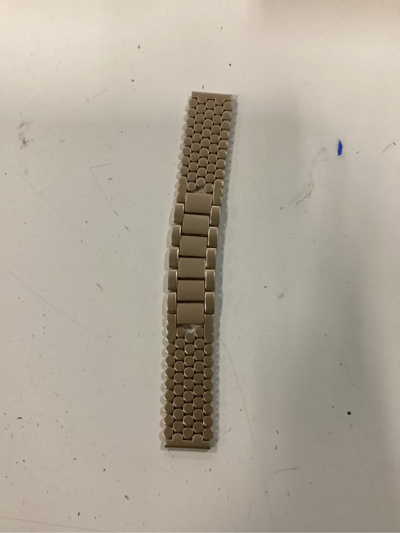 Condition photo showing Good Condition for minyee compatible with samsung galaxy watch 7 6 5 4 fe 40mm 44mm/watch 6 classic 43mm 47mm/watch 5 pro 45mm bands for women, 20mm dressy metal gold chain honeycomb luxury chic link bracelet strap champagne gold