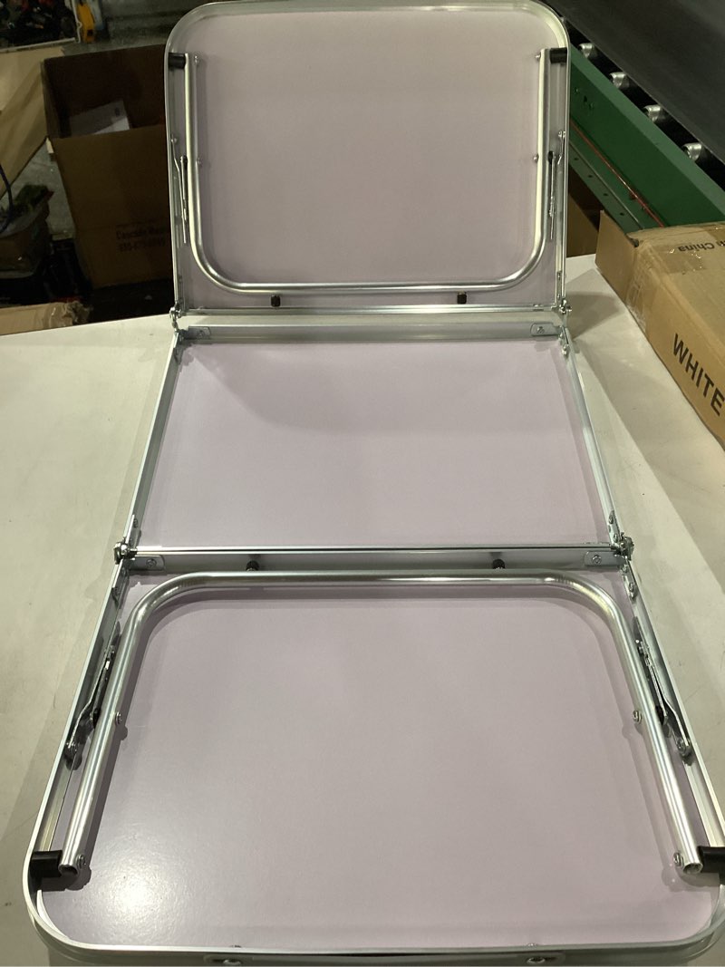 Condition photo showing Good Condition for small camping table 35.2 inch folding picnic table foldable low camp table portable short aluminum outdoor floor short beach bbq white 35.2×15.7 inch