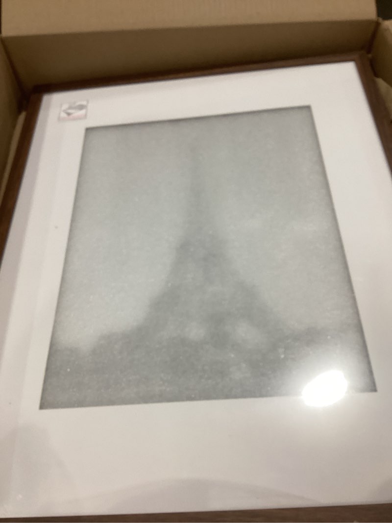 Condition photo showing Good Condition for upsimples 16x20 picture frame, display pictures 11x14 with mat or 16 x 20 without, wall hanging poster frame, brown, 1 pack brown 16x20