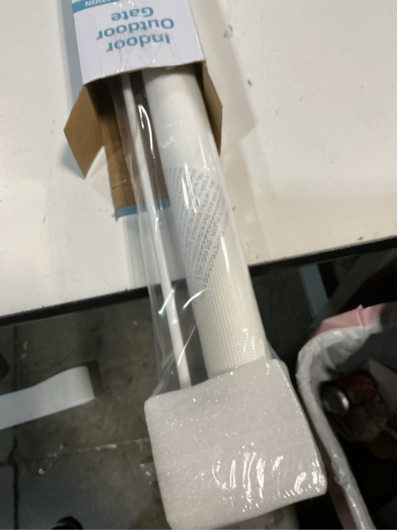 Condition photo showing New/Like New for PRObebi Retractable Dog Gate for The House Extends to 54" Wide 34" Tall, Gates for Baby Indoor, Stair Gate for Outdoor, Staris, Hallways, Doorways, Deck, Porch, Need Drilling A-white 34" Tall x 54" Wide-Need Drilling