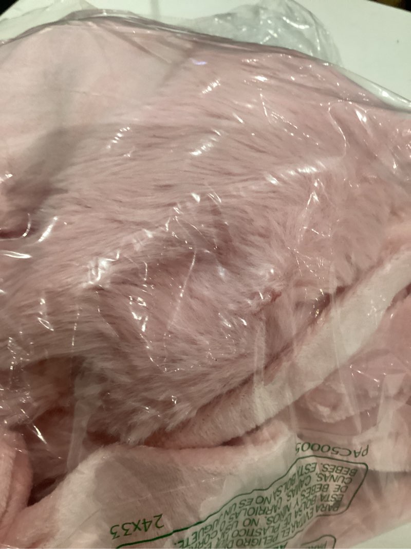 Condition photo showing As Is for (similar to not exact )dreamnine soft plush fuzzy fleece throw blanket for couch sofa chair 50\" x 60\", decorative solid lightweight fluffy velvet blankets for women girl, cozy accent shaggy flannel blanket for bedroom, pink