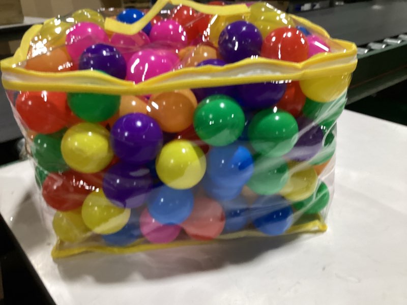 Condition photo showing New/Like New for ball pit balls phthalate free bpa free crush proof plastic - 7 bright colors in reusable play toys for kids with storage bag 7colors, 200balls