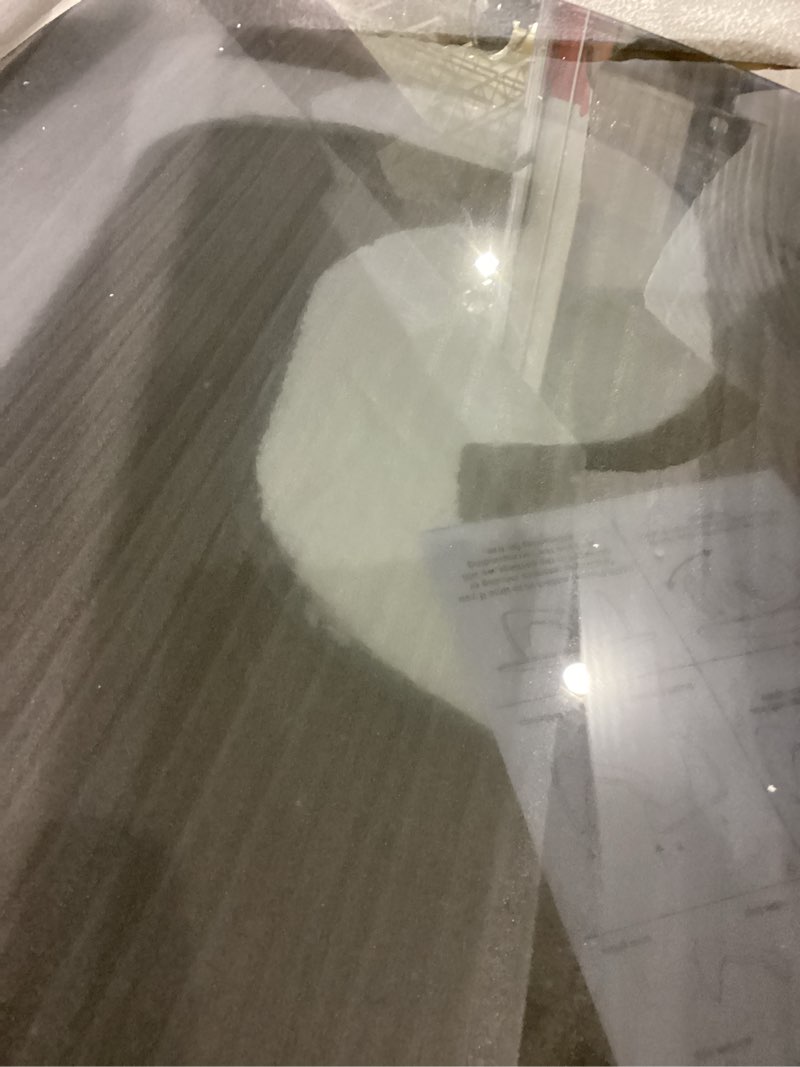 Condition photo showing New/Like New for Modern Glass Coffee Table for Living Room, Small mid Century Modern Coffee Table, Sleek Coffee Tables, Suitable for Bedroom Living Room Reception Office Tables?Walnut/Grey?Mediumn? Walnut/Grey Medium 35.8 * 25.5 * 16in