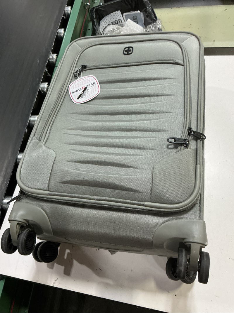 Condition photo showing Good Condition for swissgear checklite softside carry on suitcase - gray: 8 wheels, expandable, tear-resistant