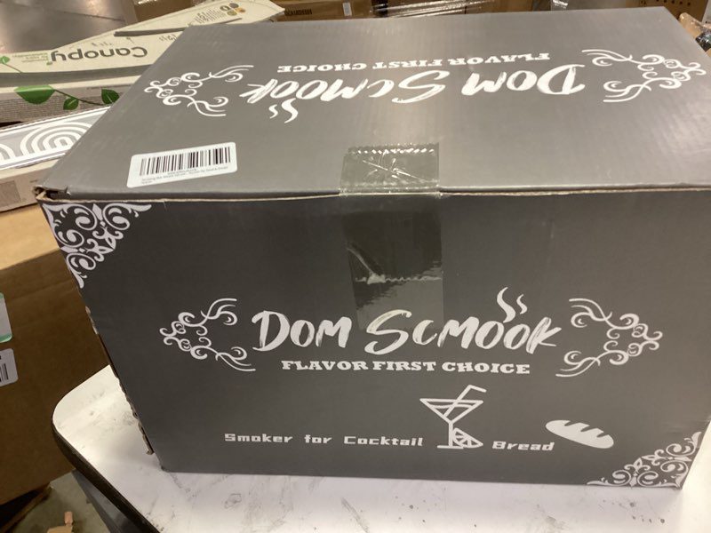 Condition photo showing New/Like New for cocktail smoker kit with smoking gun & cocktail smoker box - whiskey smoker kit with wood chips (apple & cherry) - old fashioned bourbon drink smoker kit