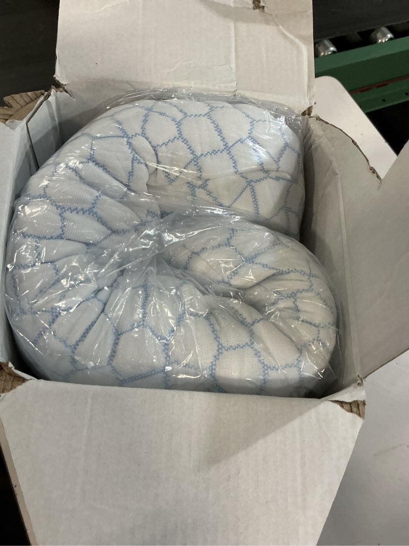 Condition photo showing Good Condition for memory foam side sleeper pillow for neck and shoulder painf,cervical support,queen size cooling contour pillow with dual-height, orthopedic ergonomic for side, back, stomach sleeper blue queen