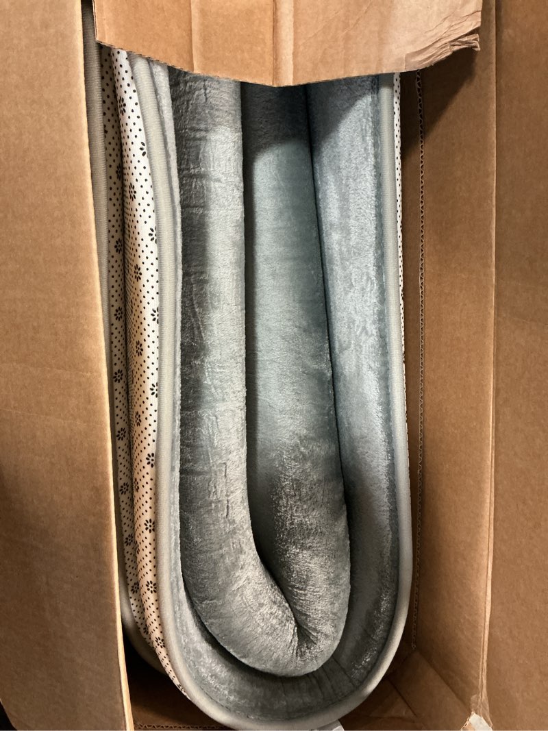 Condition photo showing As Is for Large Ultra Soft Modern Area Rugs for Living Room Bedroom,   Grey Thickened Memory Foam Indoor Solid Minimalist Carpets, Non-Slip Comfy Rug for Boys Girls Nursery Room Home Decor 59X71 inch  (Rectangular) Grey