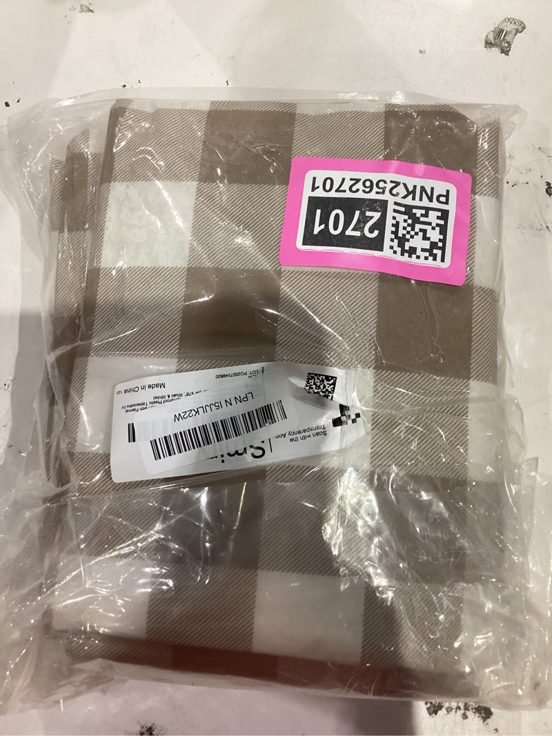 smiry rectangle table cloth, waterproof vinyl tablecloth with flannel backing, wipeable buffalo plai