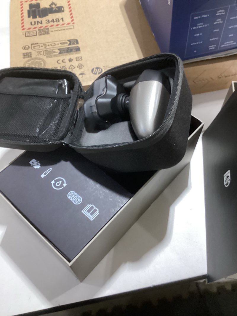 Condition photo showing Good Condition for philips norelco head shaver pro 9000 series - electric shaver for men and women, 360° flexing head & comfortcut blades for clean shave, gentle on skin, model hs9980/40 black series 9000 +qcp, blades, mirror, travel case