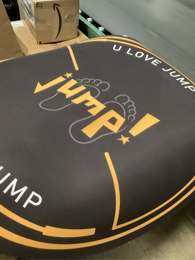 Condition photo showing New/Like New for Nisorpa Jump Rope Mat 49'' Round Jump Rope Pad Non-Slip Rope Skipping Mat 1/4'' Thickness Durable Workout Mat Shock Absorbing Mat for Jump Roping, Cardio, Cross Rope Exercise, Gym Black and Yellow