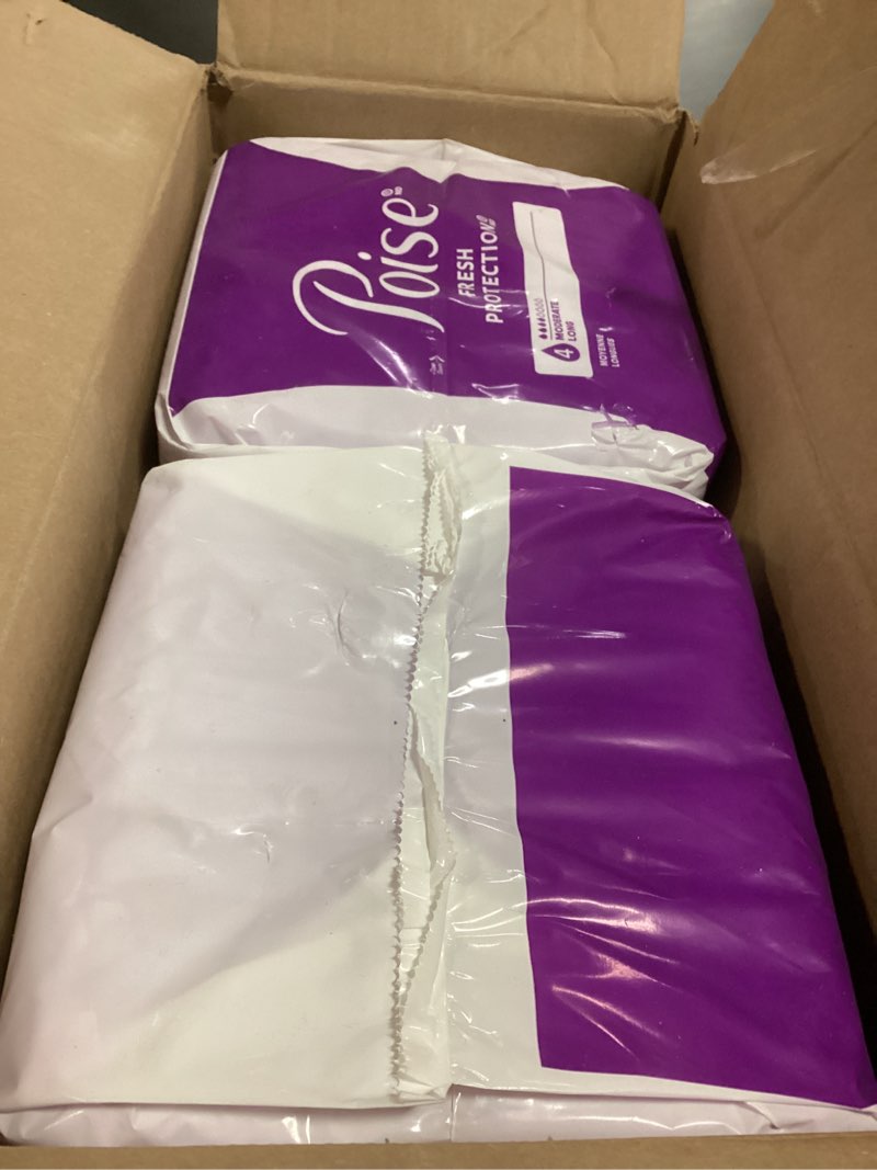 Condition photo showing New/Like New for Poise Incontinence & Postpartum Pads for Bladder Leaks, 4 Drop Moderate Absorbency, Long Length, 108 Count, Packaging May Vary Long 108